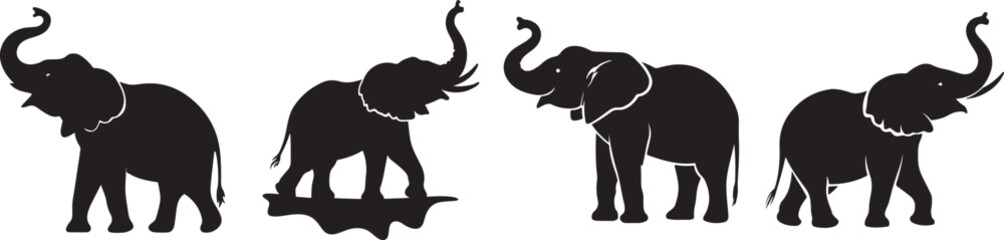 Unique Black Elephant Vector Art Collection