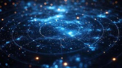 Aquarius Constellation Chart with Starry Sky. Generative AI