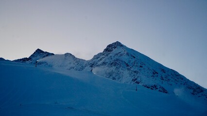 snow covered mountains