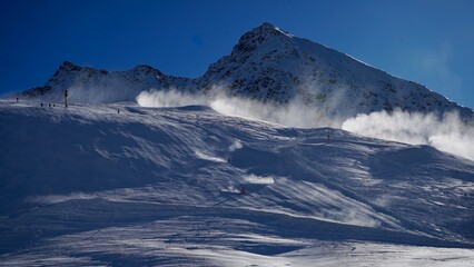 panorama of the mountains in winter