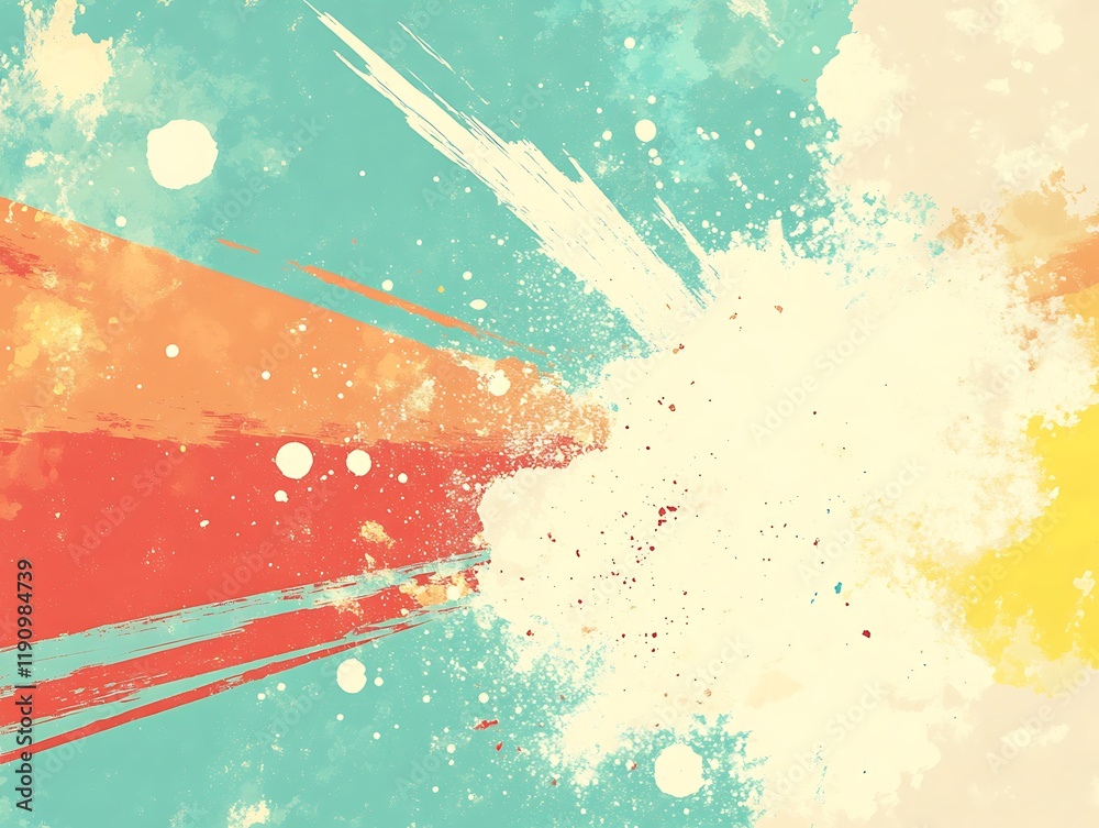Poster Colorful abstract paint splatter background design element