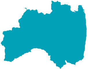 Obraz premium 福島県 地図 グリーン イラスト