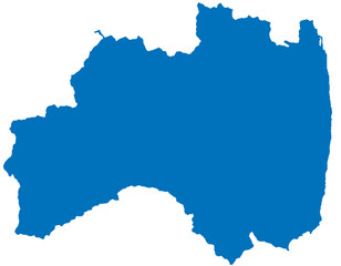 Obraz premium 福島県 地図 ブルー イラスト