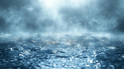 Obraz premium Abstract Ice Lake with Misty Atmosphere. Generative AI