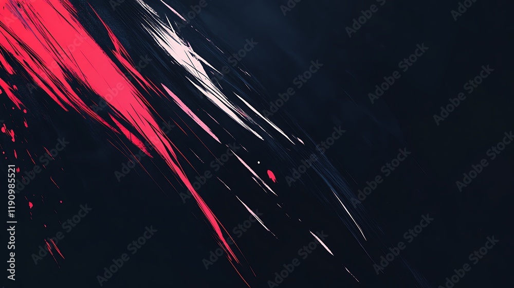Aufkleber diagonal red and white brushstrokes on dark background