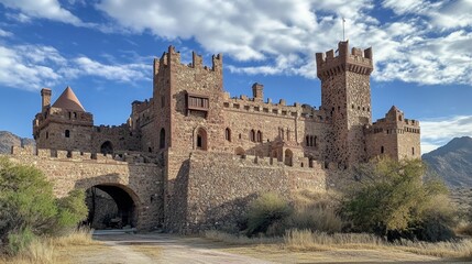 Majestic Stone Castle in a Scenic Landscape