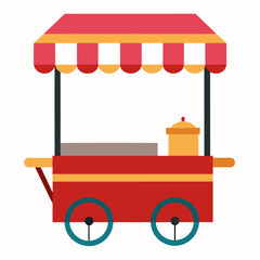 new style food cart van vector icon on white background