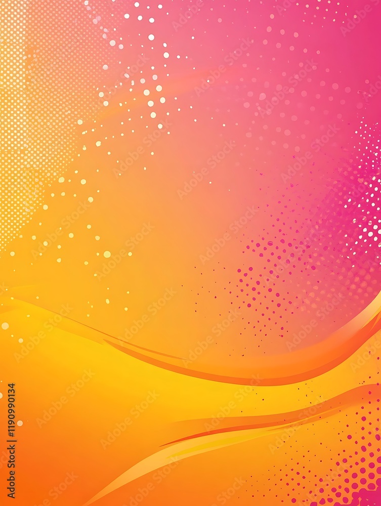Aufkleber Abstract pink and orange gradient background with flowing lines and subtle dots