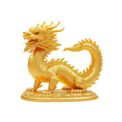 Fototapeta premium Majestic Golden Dragon Statue Symbol of Power and Prosperity