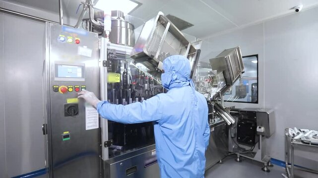 toothpaste cream filling in tubes. plastic tubes in paste filling machine. cream, ointment, gel filling machine. sealing plastic tubes, filling and sealing tubes automatic. pharmaceutical production	