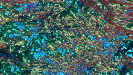 neon colored liquid, abstract background, 3d render