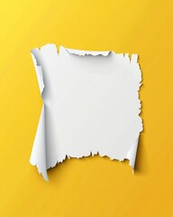 Torn paper, yellow background, message space, design element