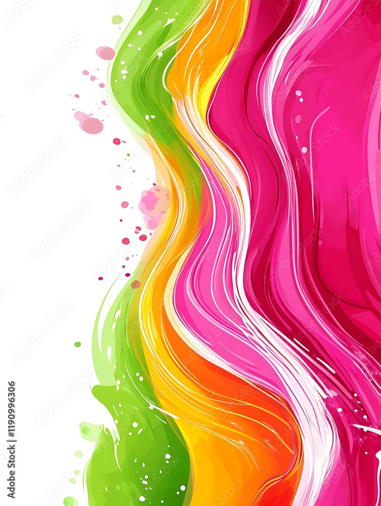 Poster colorful abstract wave design on white backdrop for modern art projects