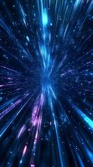 Naklejka premium Abstract background with blue and purple glowing particles