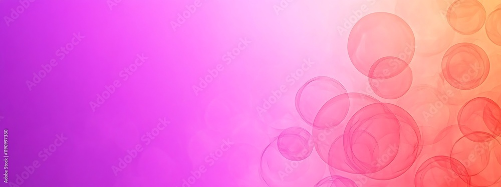 Aufkleber pink and orange gradient background with floating circles, ideal for abstract designs
