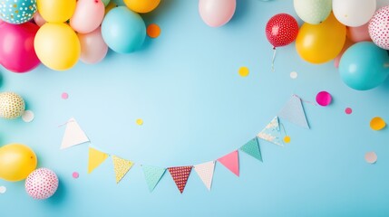 Colorful Balloons and Bunting Party Background