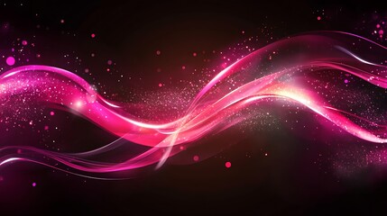 Fototapeta premium Abstract pink light wave on dark background, ideal for digital art or design