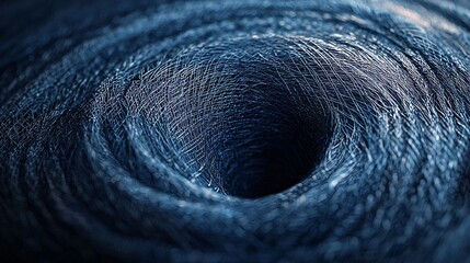 Abstract Blue Wire Mesh Vortex