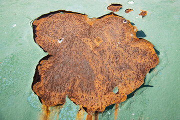 Broken pipes, fallen paint, iron, rust, texture, background