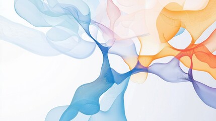 Abstract Flowing Waves in Blue, Orange, and Red on Light Background for Creative and Modern Designs