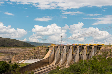 Usina Hidrelétrica de Furnas. Barragem de geração de energia em Minas Gerais, Brasil