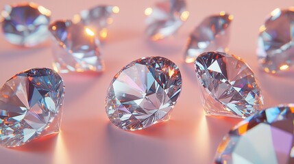 diamond on pink background