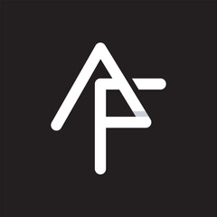 Letter AF line simple vector on black background, suitable for your company