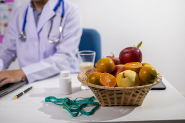 Young Asian Nutritionist, Health Doctor, Fruit, Weight Loss