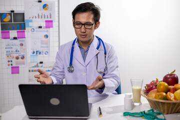 Young Asian Nutritionist, Health Doctor, Fruit, Weight Loss