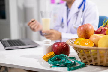 Young Asian Nutritionist, Health Doctor, Fruit, Weight Loss