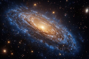 Fototapeta premium Spiral galaxy, stars, cosmic dust, swirling nebula.