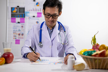 Young Asian Nutritionist, Health Doctor, Fruit, Weight Loss