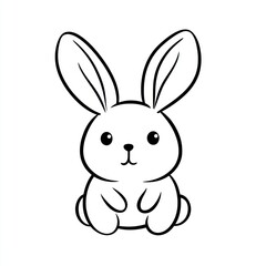 Obraz premium Cute cartoon bunny illustration, white background, children's book design