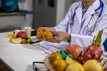 Young Asian Nutritionist, Health Doctor, Fruit, Weight Loss