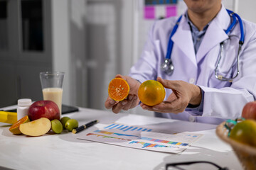 Young Asian Nutritionist, Health Doctor, Fruit, Weight Loss