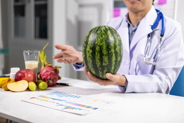 Young Asian Nutritionist, Health Doctor, Fruit, Weight Loss