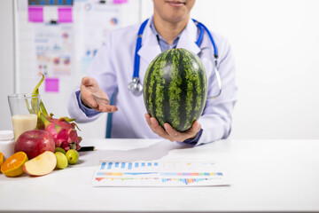 Young Asian Nutritionist, Health Doctor, Fruit, Weight Loss