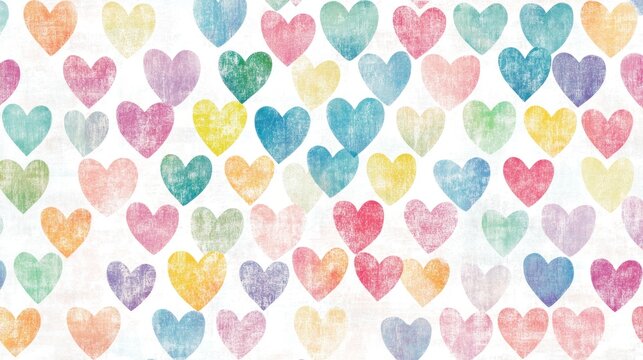 Colorful hearts in various shades creating a vibrant background for Valentine Day celebrations filled with joy and affection