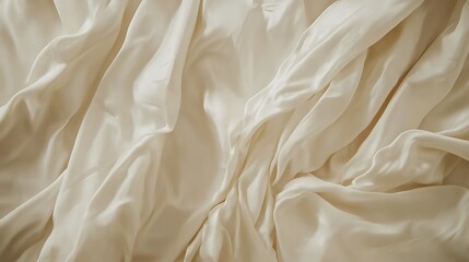 Obraz premium Creamy Draped Fabric Soft Texture Background