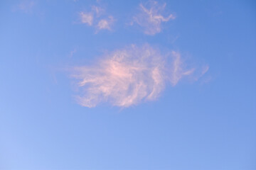 Beautiful and dramatic skyscape and cloudscape. Blue sky and clouds. Nature and background use.