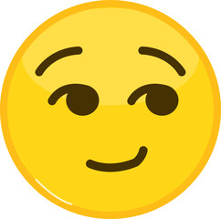 Fototapeta premium Content Smiley Smirking Face Emoji Graphic