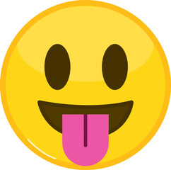 Playful Smiley Face with Tongue Emoji Graphic