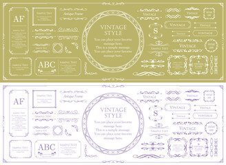 高級感のあるカードデザイン。アンティークな装飾デザイン。エレガントな縁の模様。