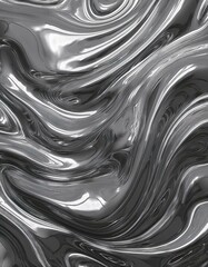 Generated image Close up texture of liquid shiny metal in silver gray color with highlights and shimmers