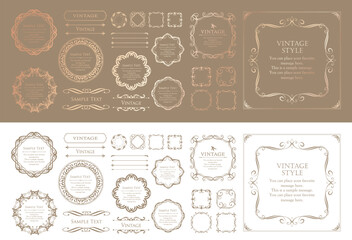 高級感のあるカードデザイン。アンティークな装飾デザイン。エレガントな縁の模様。