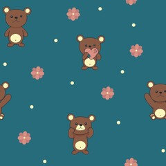 seamless pattern with teddy bears