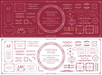 高級感のあるカードデザイン。アンティークな装飾デザイン。エレガントな縁の模様。