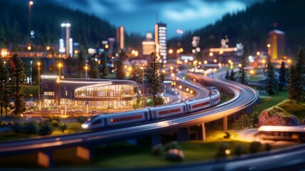 Obraz premium Stunning representation of a digital twin of a smart city, with data overlays and real-time simulations, showcasing urban innovation, advanced technology, and efficient city management for sustainable