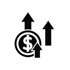 Obraz premium coin icon. money strengthens, rises. money management vector, business and finance icon, showing continuous movement. Solid design style
