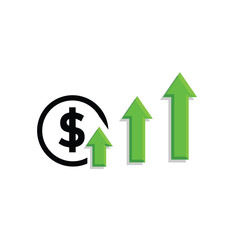 coin icon. money strengthens, rises. money management vector, business and finance icon, showing continuous movement. Mixed design style